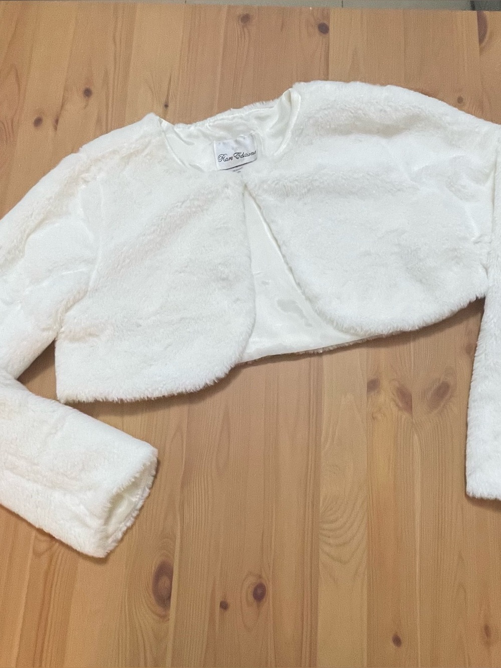 Mudd Girls' White Faux Fur Bolero Jacket